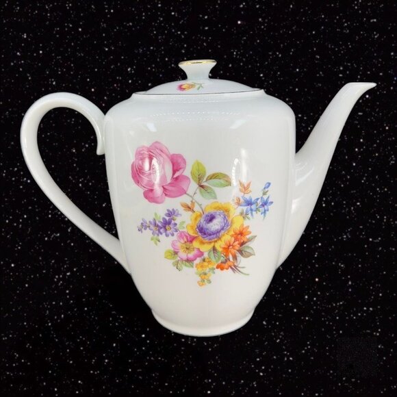1950s Weisswasser Fine Porcelain Ceramic Large Teapot Tea Pot Made In German VTG - Picture 1 of 12